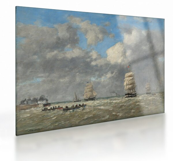 Sklenený obraz - Eugène Boudin, Le Havre, reprodukcia (70x50 cm)