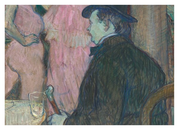 Sklenený obraz - Henri de Toulouse-Lautrec, Maxime Dethomas, reprodukcia (70x50 cm)