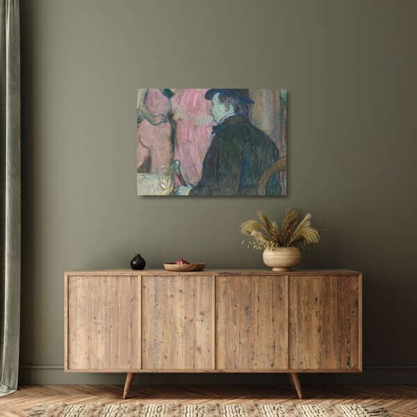 Sklenený obraz - Henri de Toulouse-Lautrec, Maxime Dethomas, reprodukcia (70x50 cm)