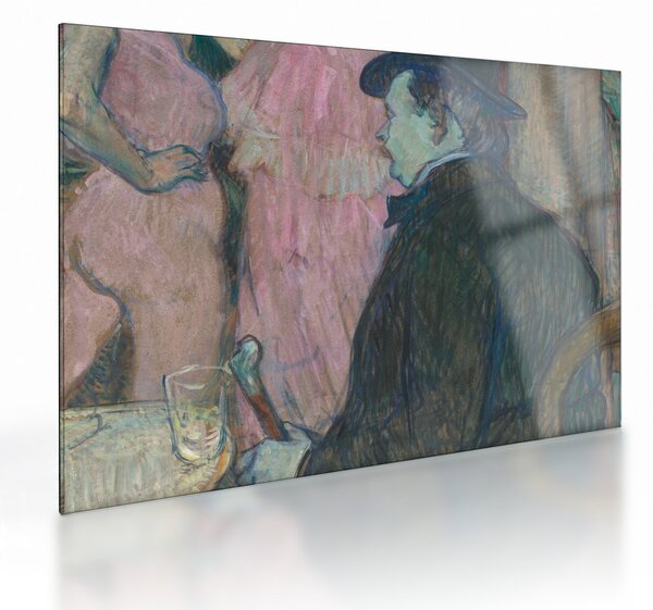Sklenený obraz - Henri de Toulouse-Lautrec, Maxime Dethomas, reprodukcia (70x50 cm)