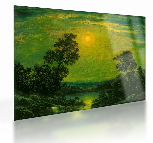 Sklenený obraz - Imitator of Ralph Albert Blakelock, Moonlight, reprodukcia (70x50 cm)