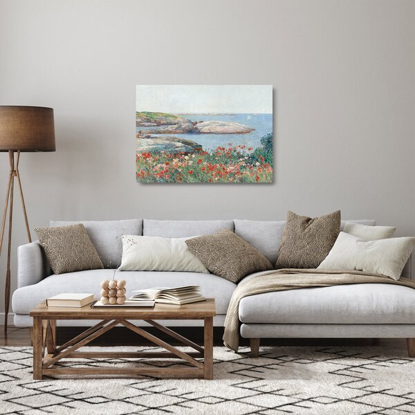 Sklenený obraz - Childe Hassam, Poppies, Isles of Shoals, reprodukcia (70x50 cm)