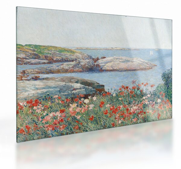 Sklenený obraz - Childe Hassam, Poppies, Isles of Shoals, reprodukcia (70x50 cm)