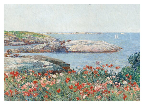 Sklenený obraz - Childe Hassam, Poppies, Isles of Shoals, reprodukcia (70x50 cm)