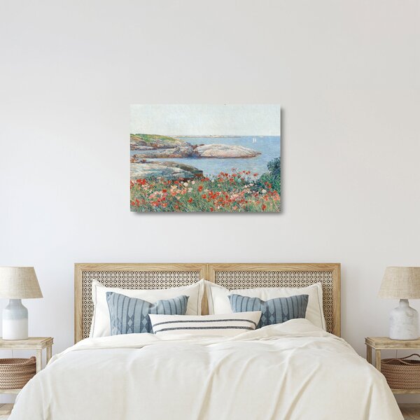 Sklenený obraz - Childe Hassam, Poppies, Isles of Shoals, reprodukcia (70x50 cm)