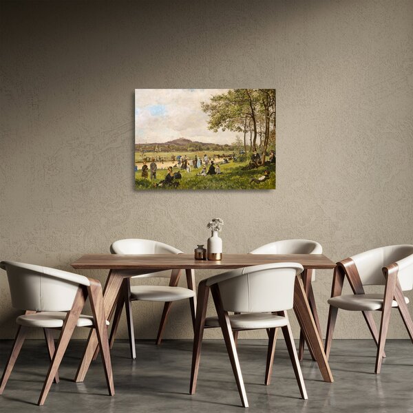 Sklenený obraz - French 19th Century, Race Course at Longchamps, reprodukcia (70x50 cm)