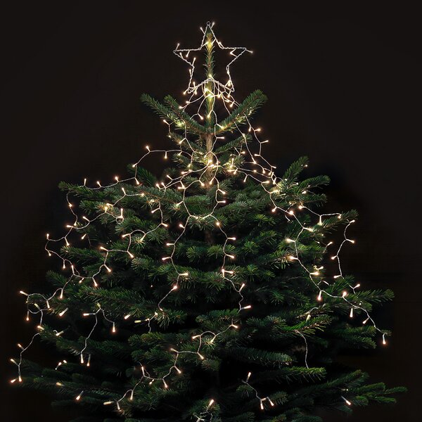 Solight LED řetěz s hvězdou na vánoční strom, výška 2,1m, 212 LED, IP44