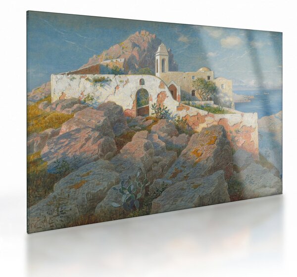 Sklenený obraz - William Stanley Haseltine, Santa Maria a Cetrella, Anacapri, reprodukcia (70x50 cm)