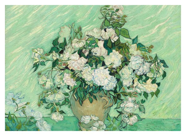 Sklenený obraz - Vincent van Gogh, Roses, reprodukcia (70x50 cm)