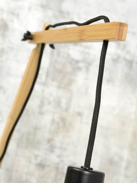 MUZZA NÁSTENNÁ LAMPA ANDES BAMBUS L PRÍRODNÁ, ČIERNA