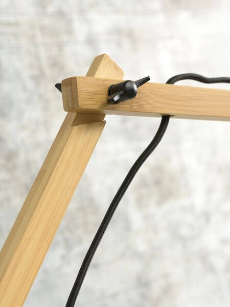 MUZZA NÁSTENNÁ LAMPA ANDES BAMBUS L PRÍRODNÁ, ČIERNA