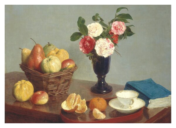 Sklenený obraz - Henri Fantin-Latour, Still Life, reprodukcia (70x50 cm)