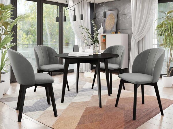 Mirjan24 Čalúnená jedálenská stolička ST100, Farby: čierna, Potah: Magic Velvet 2250 5903211142338