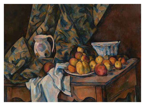 Sklenený obraz - Paul Cézanne, Still Life with Apples and Peaches, reprodukcia (70x50 cm)