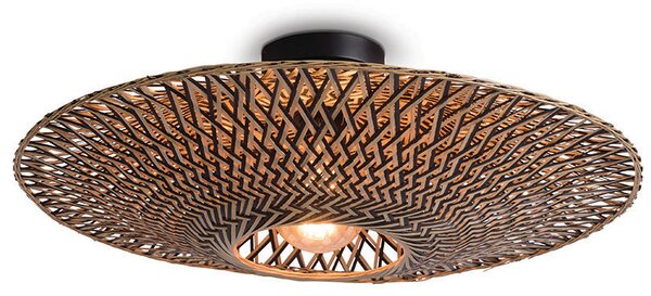 MUZZA STROPNÁ LAMPA BALI M PRÍRODNÁ, ČIERNA