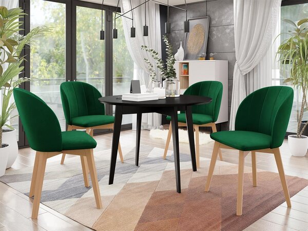 Mirjan24 Okrúhly stôl Botiler FI 100 so 4 stoličkami ST100 04, Farby: natura, Potah: Magic Velvet 2250 5903211162237