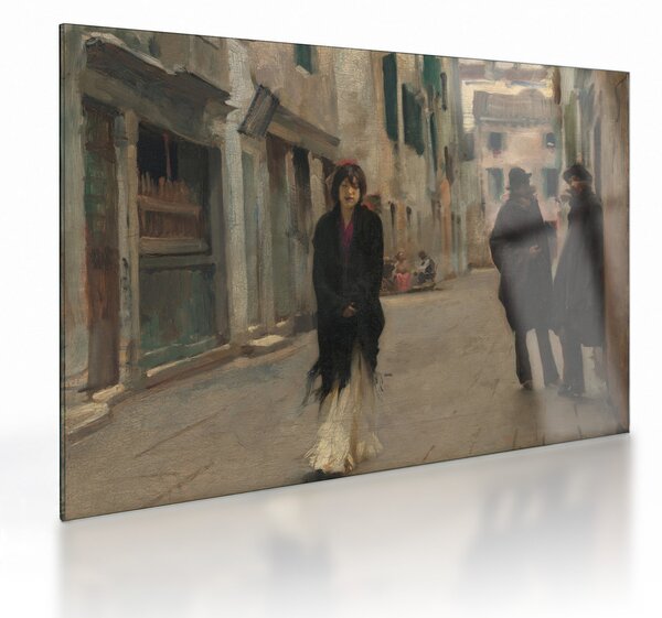 Sklenený obraz - John Singer Sargent, Street in Venice, reprodukcia (70x50 cm)