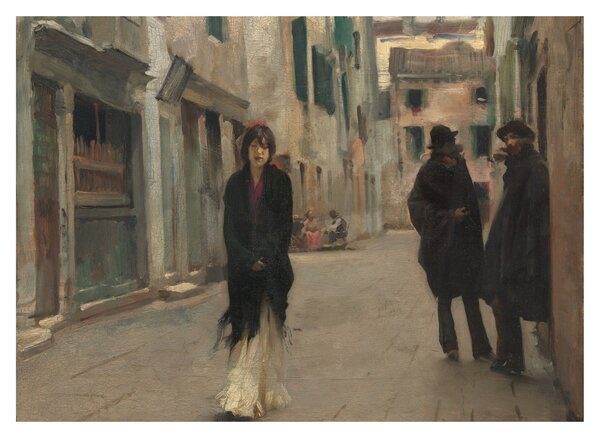 Sklenený obraz - John Singer Sargent, Street in Venice, reprodukcia (70x50 cm)