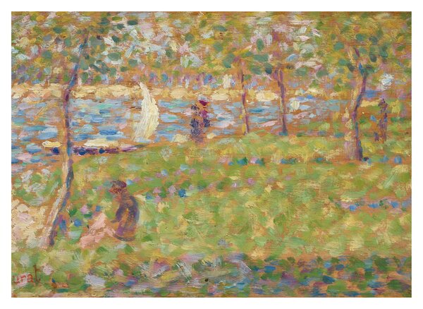 Sklenený obraz - Georges Seurat, Study for "La Grande Jatte", reprodukcia (70x50 cm)