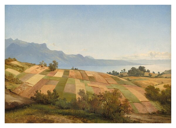 Sklenený obraz - Alexandre Calame, Swiss Landscape, reprodukcia (70x50 cm)