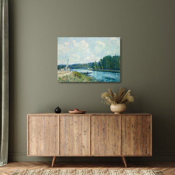 Sklenený obraz - Alfred Sisley, The Banks of the Oise, reprodukcia (70x50 cm)