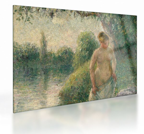 Sklenený obraz - Camille Pissarro, The Bather, reprodukcia (70x50 cm)