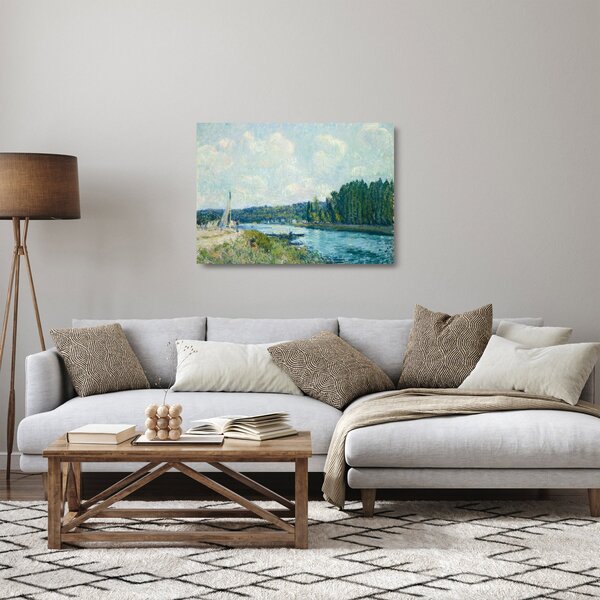 Sklenený obraz - Alfred Sisley, The Banks of the Oise, reprodukcia (70x50 cm)