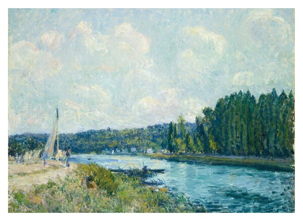 Sklenený obraz - Alfred Sisley, The Banks of the Oise, reprodukcia (70x50 cm)
