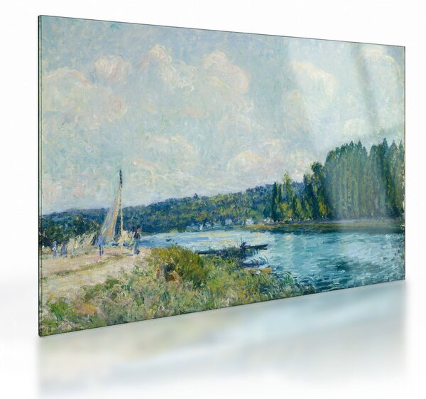 Sklenený obraz - Alfred Sisley, The Banks of the Oise, reprodukcia (70x50 cm)