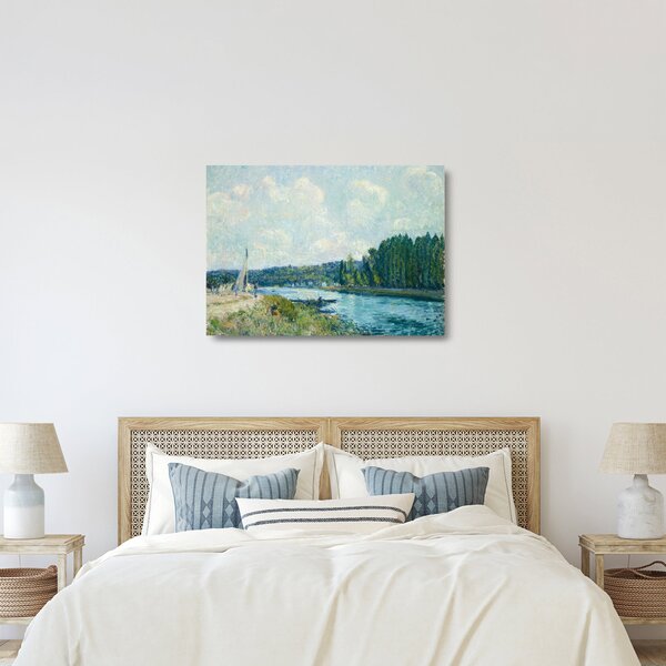 Sklenený obraz - Alfred Sisley, The Banks of the Oise, reprodukcia (70x50 cm)