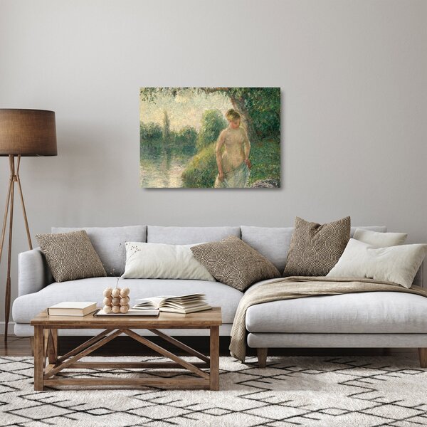 Sklenený obraz - Camille Pissarro, The Bather, reprodukcia (70x50 cm)