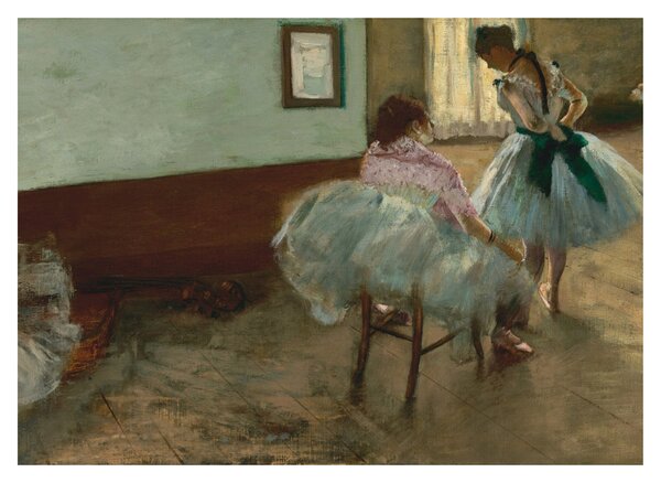 Sklenený obraz - Edgar Degas, The Dance Lesson, reprodukcia (70x50 cm)