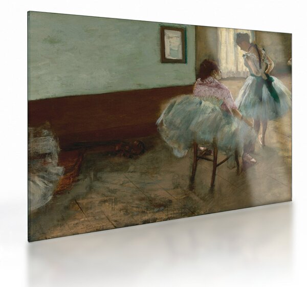 Sklenený obraz - Edgar Degas, The Dance Lesson, reprodukcia (70x50 cm)