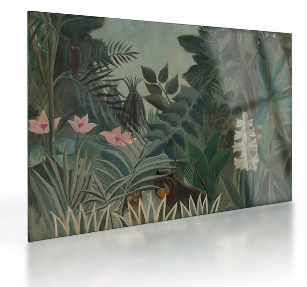 Sklenený obraz - Henri Rousseau, The Equatorial Jungle, reprodukcia (70x50 cm)