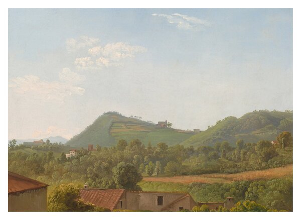 Sklenený obraz - Simon Denis, View Near Naples, reprodukcia (70x50 cm)