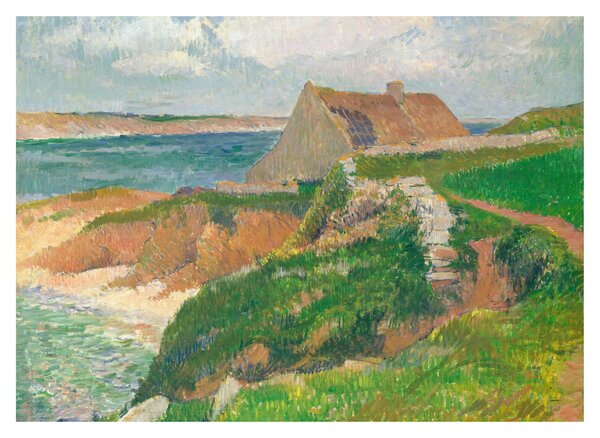 Sklenený obraz - Henri Moret, The Island of Raguenez, Brittany, reprodukcia (70x50 cm)