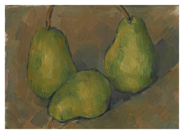 Sklenený obraz - Paul Cézanne, Three Pears, reprodukcia (70x50 cm)