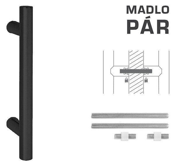 Dverné madlo MP FT K00 Ø 25 mm UN (BS - Čierna matná) - pár, MP BS (čierna mat)