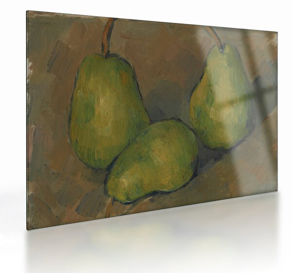 Sklenený obraz - Paul Cézanne, Three Pears, reprodukcia (70x50 cm)