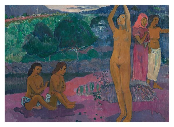 Sklenený obraz - Paul Gauguin, The Invocation, reprodukcia (70x50 cm)