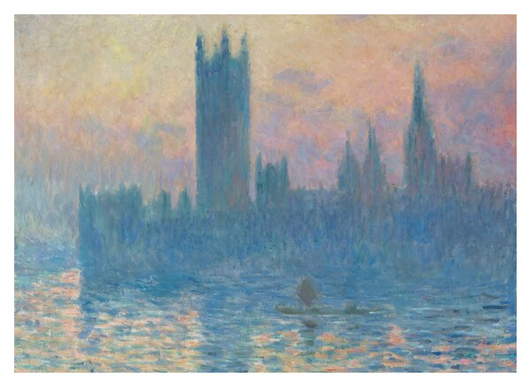 Sklenený obraz - Claude Monet, The Houses of Parliament, Sunset, reprodukcia (70x50 cm)