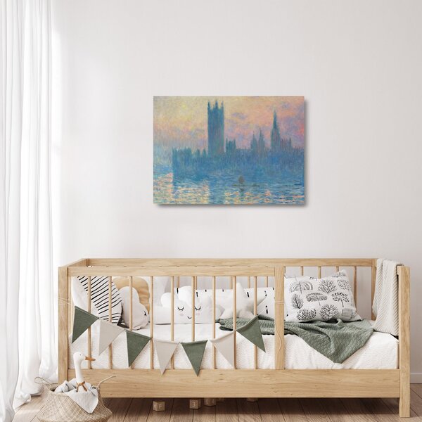 Sklenený obraz - Claude Monet, The Houses of Parliament, Sunset, reprodukcia (70x50 cm)