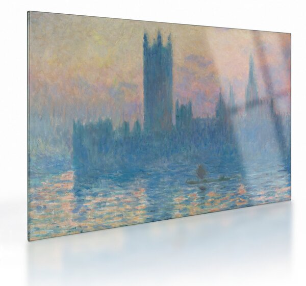 Sklenený obraz - Claude Monet, The Houses of Parliament, Sunset, reprodukcia (70x50 cm)