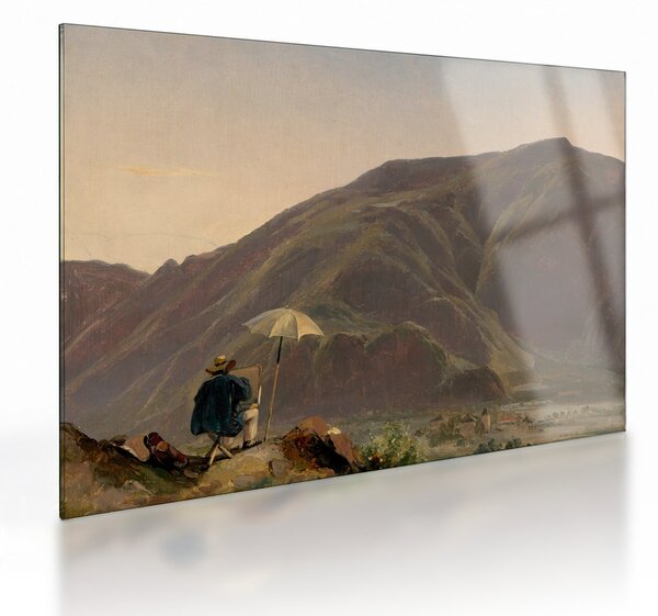 Sklenený obraz - Jules Coignet, View of Bozen with a Painter, reprodukcia (70x50 cm)