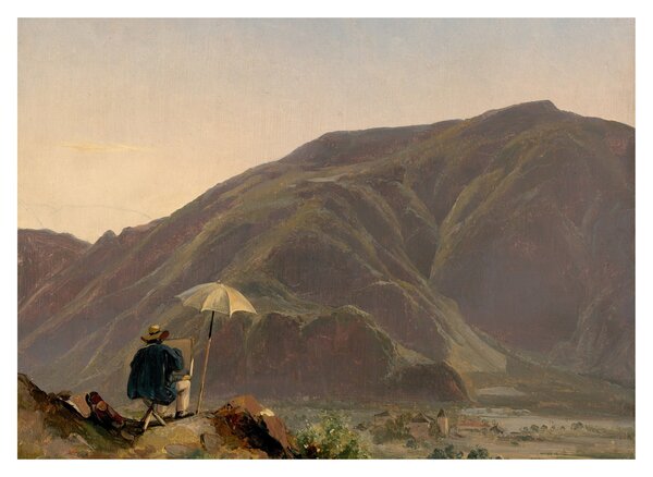 Sklenený obraz - Jules Coignet, View of Bozen with a Painter, reprodukcia (70x50 cm)