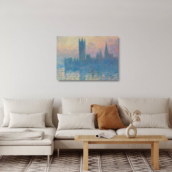 Sklenený obraz - Claude Monet, The Houses of Parliament, Sunset, reprodukcia (70x50 cm)