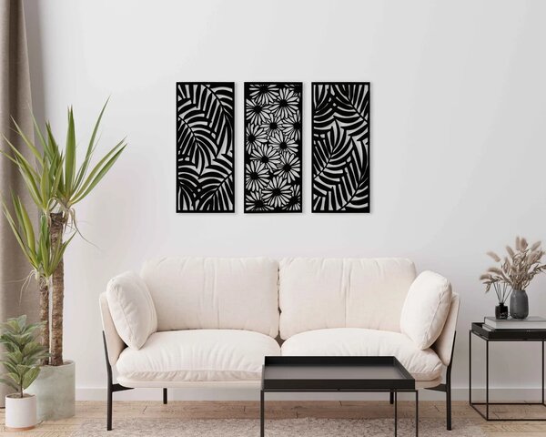 Karlsdesign.sk - Drevený obraz na stenu - Leaves and Flowers - 54x41