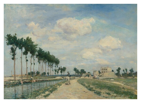 Sklenený obraz - Johan Barthold Jongkind, The Towpath, reprodukcia (70x50 cm)