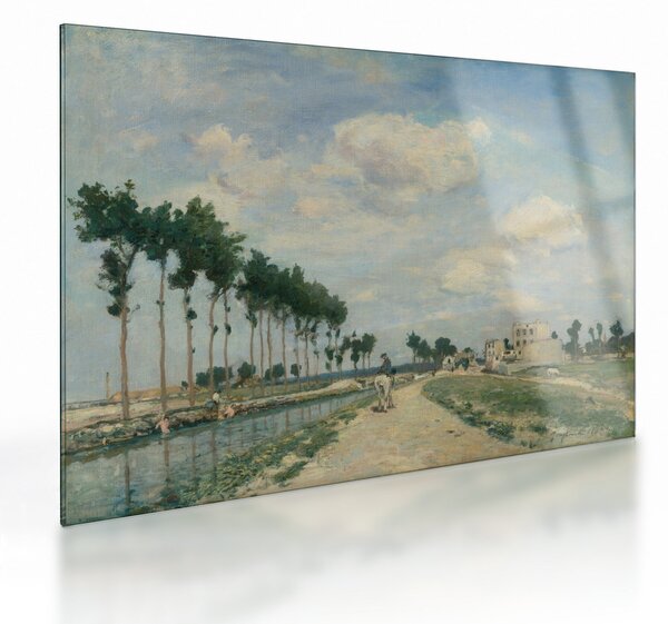 Sklenený obraz - Johan Barthold Jongkind, The Towpath, reprodukcia (70x50 cm)
