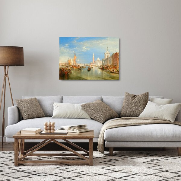 Sklenený obraz - Joseph Mallord William Turner, Venice the Dogana and San Giorgio Maggiore, reprodukcia (70x50 cm)